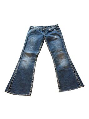 Silver Jeans Co Womens Denim Blue Jeans 25/31 Embellished Y2K Boho 5 Pocket